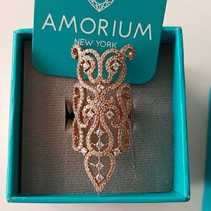 AMORIUM Diana Rose Gold Sterling Silver Ring 7